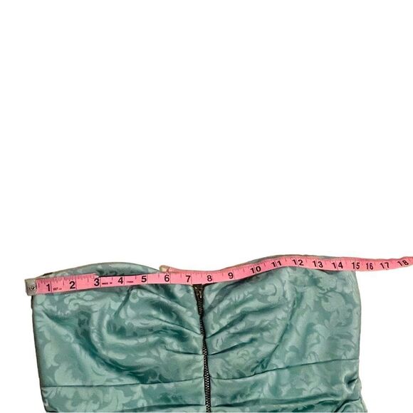 Method Mint Brocade Ruched Strapless Mini Dress - Size Medium - Picture 12 of 16